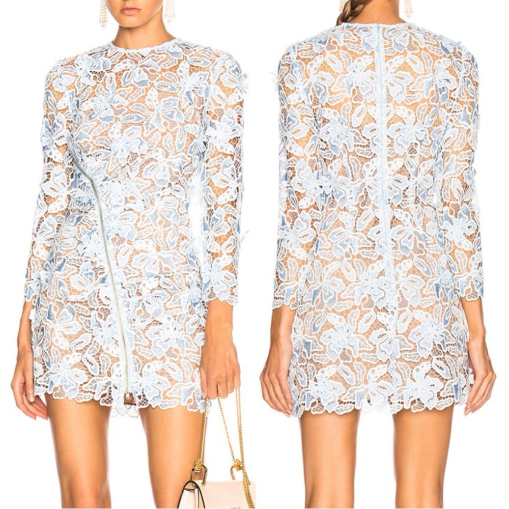 Self Portait 💙 Lily 3D Mini Dress US 6